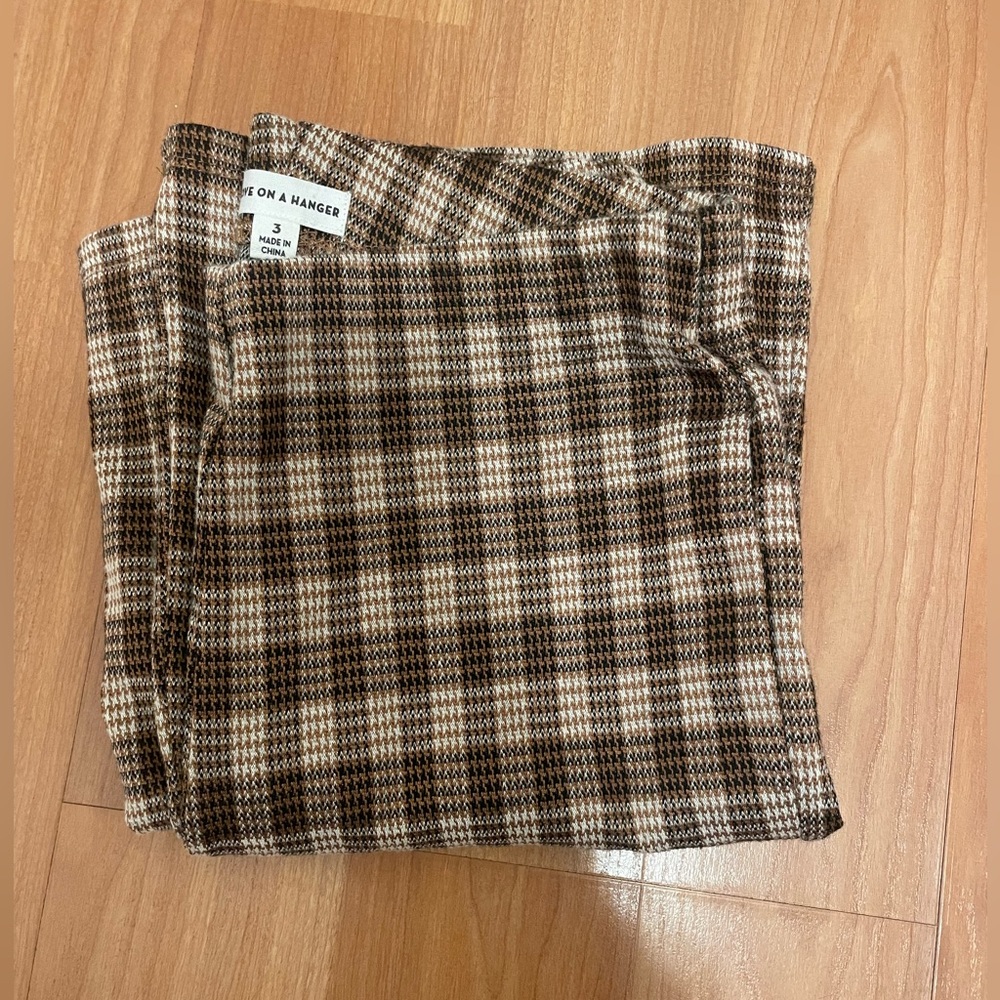Never worn checkered brown and cream color pants from Love On A Hanger